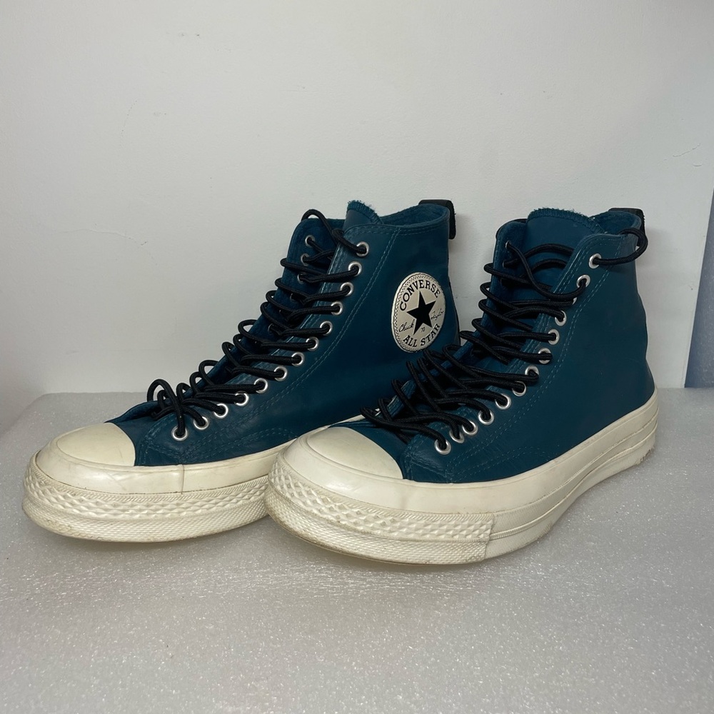 Converse Chuck 70 Ox FLEECE LINED LEATHER HI MIDNIGHT TURQ (NOT FOR RESALE)